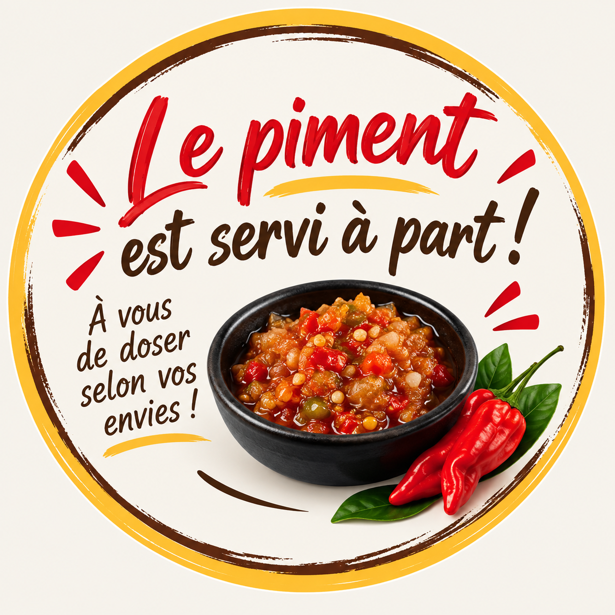 Le piment est servi à part